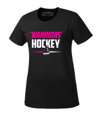 Warriors Hockey Ladies Pink Ladies Dri-Fit T-Shirt with Printed Logo