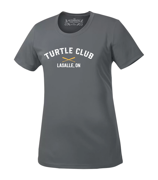 Turtle Club Ladies Performance Tee with Printed Logo
