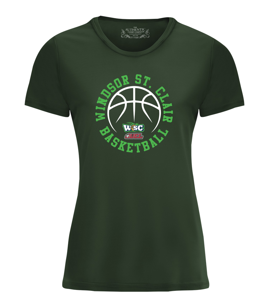 Windsor St. Clair Basketball Ball Ladies Dri-Fit T-Shirt with Printed Logo