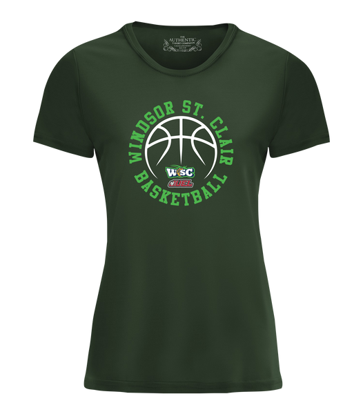 Windsor St. Clair Basketball Ball Ladies Dri-Fit T-Shirt with Printed Logo