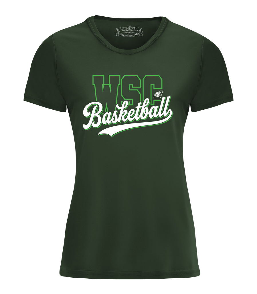 WSC Basketball Script Ladies Dri-Fit T-Shirt with Printed Logo