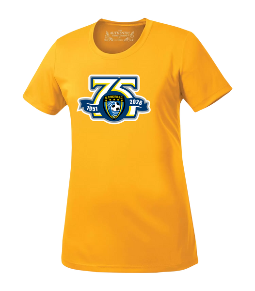 Caboto Soccer Club 75th Anniversary Ladies Dri-Fit T-Shirt with Printed Logo