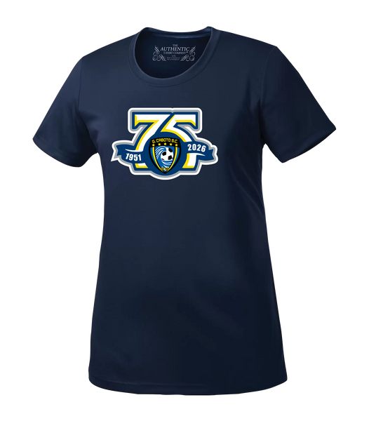 Caboto Soccer Club 75th Anniversary Ladies Dri-Fit T-Shirt with Printed Logo
