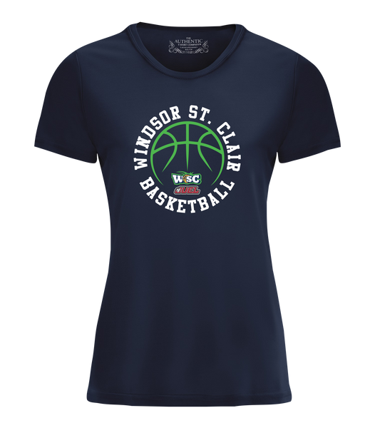 Windsor St. Clair Basketball Ball Ladies Dri-Fit T-Shirt with Printed Logo