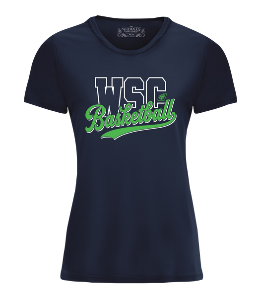 WSC Basketball Script Ladies Dri-Fit T-Shirt with Printed Logo
