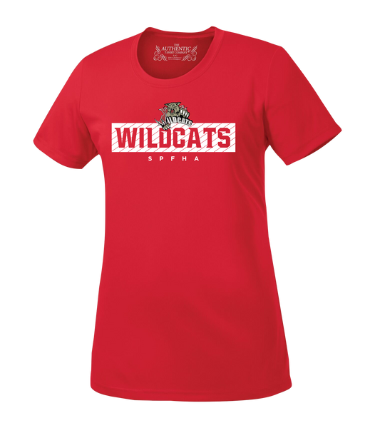 Wildcats SPFHA Block Letters Ladies Dri-fit T-Shirt with Printed Logo