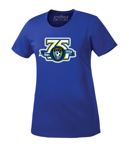 Caboto Soccer Club 75th Anniversary Ladies Dri-Fit T-Shirt with Printed Logo