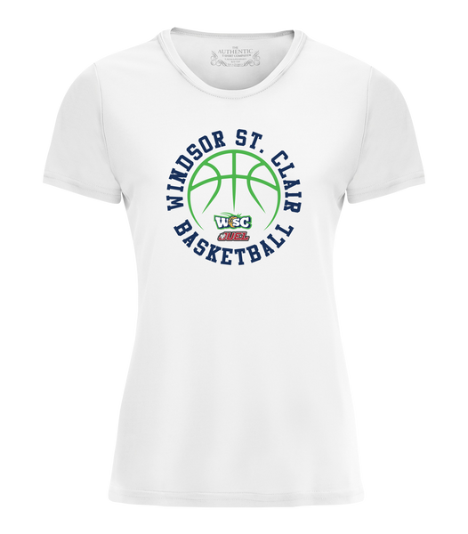 Windsor St. Clair Basketball Ball Ladies Dri-Fit T-Shirt with Printed Logo