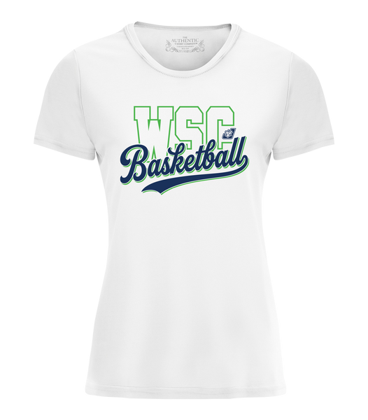 WSC Basketball Script Ladies Dri-Fit T-Shirt with Printed Logo