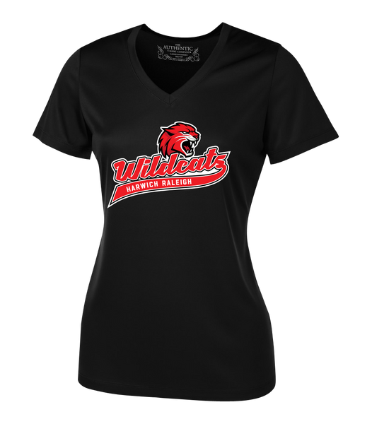 Harwich Raleigh Wildcats Script Ladies 'Alternate Script' Dri-Fit Short Sleeve with Printed Logo