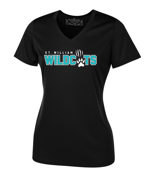 St. William Wildcats Ladies Dri-Fit Short Sleeve with Printed Logo