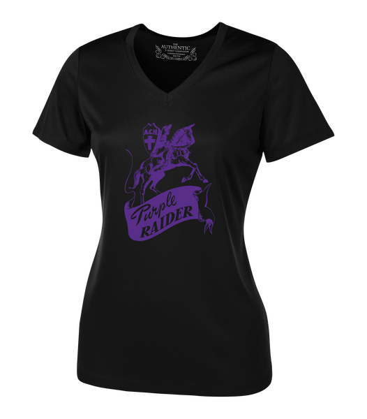 "Assumption Purple Raiders" Ladies' Dri-Fit Short Sleeve with Printed Logo