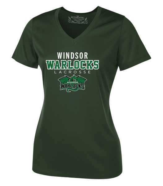 Windsor Warlocks Lacrosse Ladies V-Neck Tee with Printed Lacrosse Logo