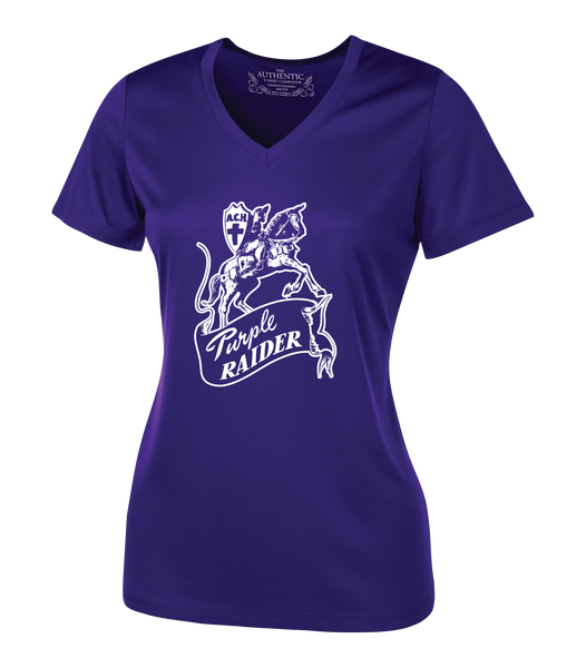 "Assumption Purple Raiders" Ladies' Dri-Fit Short Sleeve with Printed Logo