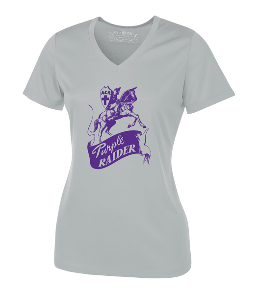 "Assumption Purple Raiders" Ladies' Dri-Fit Short Sleeve with Printed Logo
