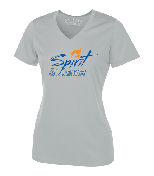 St. James Ladies Dri-Fit Short Sleeve with Printed Logo