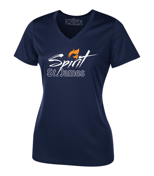 St. James Ladies Dri-Fit Short Sleeve with Printed Logo