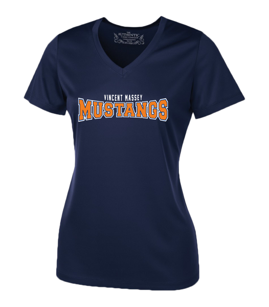 Vincent Massey Ladies 'Alternate Script' Dri-Fit Short Sleeve with Printed Logo