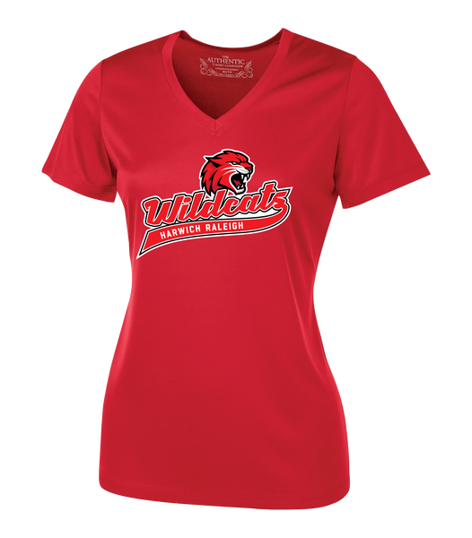 Harwich Raleigh Wildcats Script Ladies 'Alternate Script' Dri-Fit Short Sleeve with Printed Logo