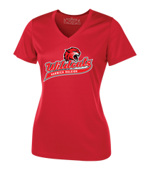 Harwich Raleigh Wildcats Script Ladies 'Alternate Script' Dri-Fit Short Sleeve with Printed Logo