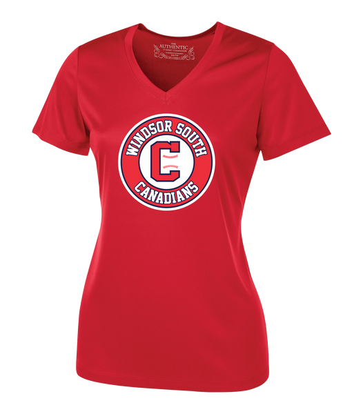 Windsor South Canadians Ladies Dri-Fit Short Sleeve with Printed Logo