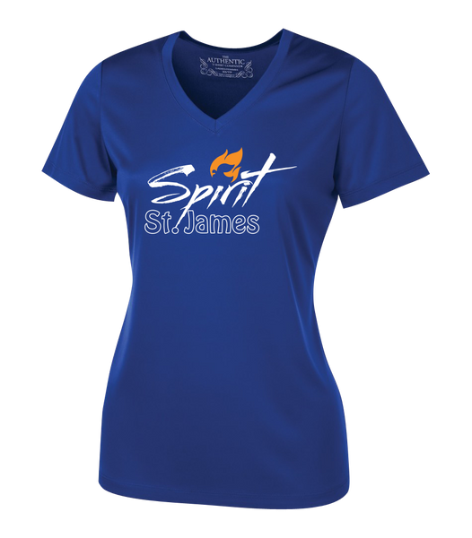 St. James Ladies Dri-Fit Short Sleeve with Printed Logo