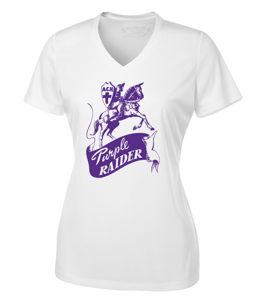 "Assumption Purple Raiders" Ladies' Dri-Fit Short Sleeve with Printed Logo