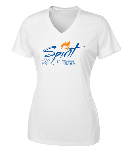 St. James Ladies Dri-Fit Short Sleeve with Printed Logo