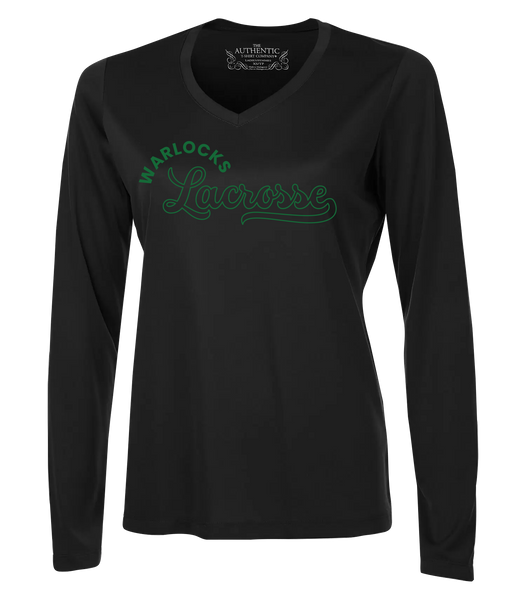 Warlocks Lacrosse Script Ladies Dri Fit Long Sleeve