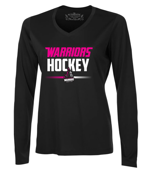 Warrior Hockey Ladies Pink Dri-Fit Long Sleeve with Printed Logo