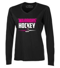 Warrior Hockey Ladies Pink Dri-Fit Long Sleeve with Printed Logo