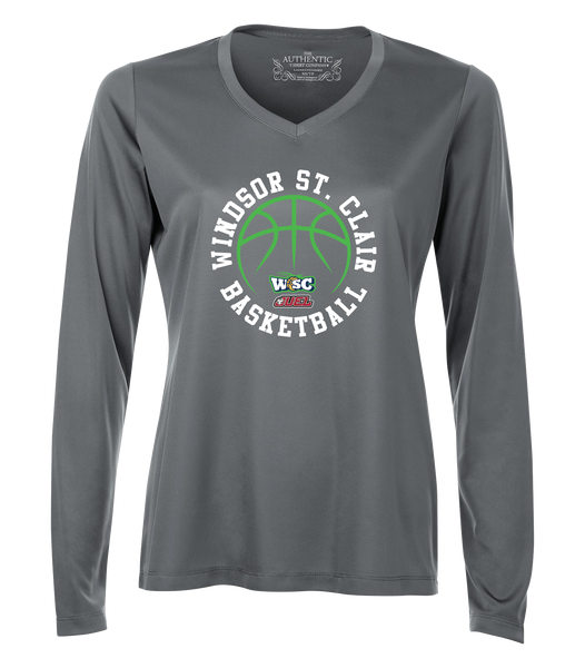 Windsor St. Clair Basketball Ball Ladies Dri-Fit Long Sleeve with Printed Logo