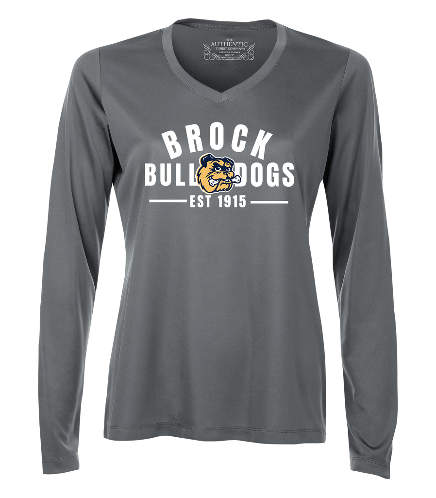 General Brock EST 1915 Ladies 'Alternate Script' Dri-Fit Long Sleeve with Printed Logo