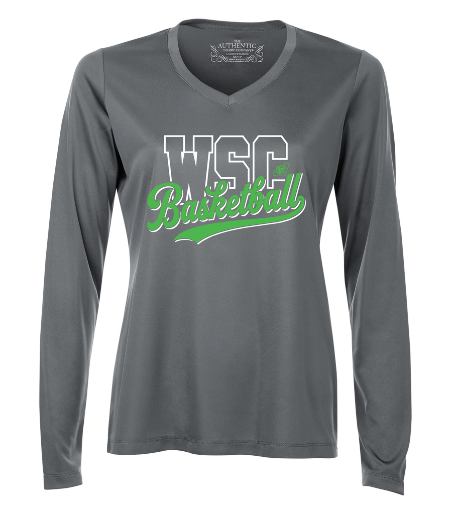 WSC Basketball Script Ladies Dri-Fit Long Sleeve with Printed Logo