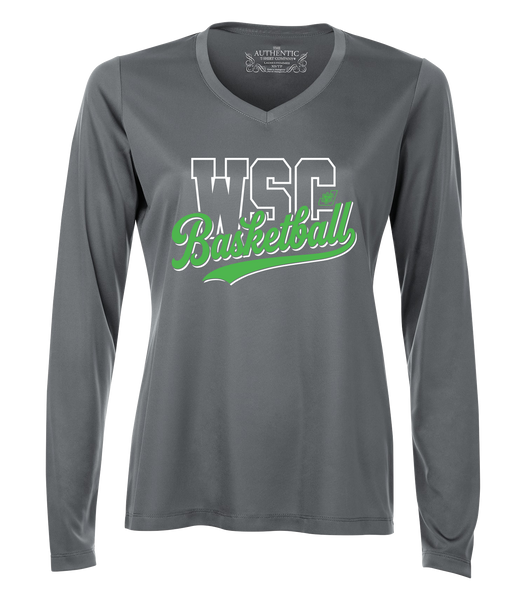 WSC Basketball Script Ladies Dri-Fit Long Sleeve with Printed Logo