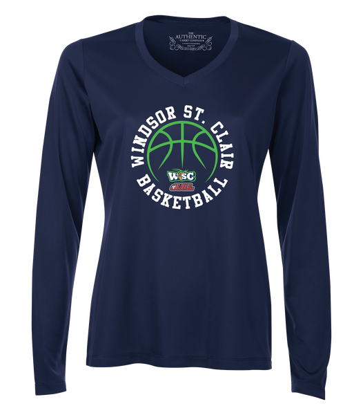 Windsor St. Clair Basketball Ball Ladies Dri-Fit Long Sleeve with Printed Logo