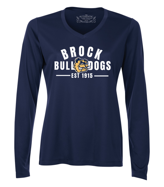 General Brock EST 1915 Ladies 'Alternate Script' Dri-Fit Long Sleeve with Printed Logo