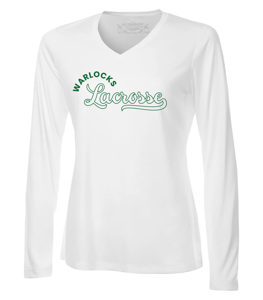 Warlocks Lacrosse Script Ladies Dri Fit Long Sleeve