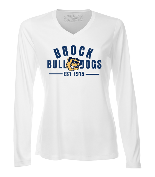 General Brock EST 1915 Ladies 'Alternate Script' Dri-Fit Long Sleeve with Printed Logo