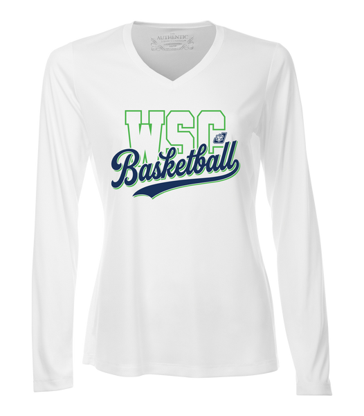 WSC Basketball Script Ladies Dri-Fit Long Sleeve with Printed Logo
