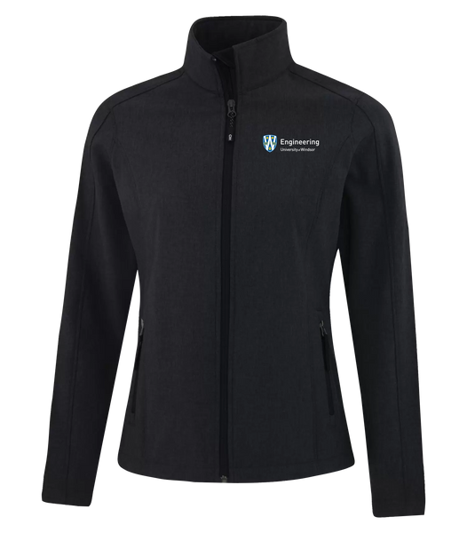U of W Engineering Ladies' Water Repellent Soft Shell Jacket with Left Chest Embroidered Logo