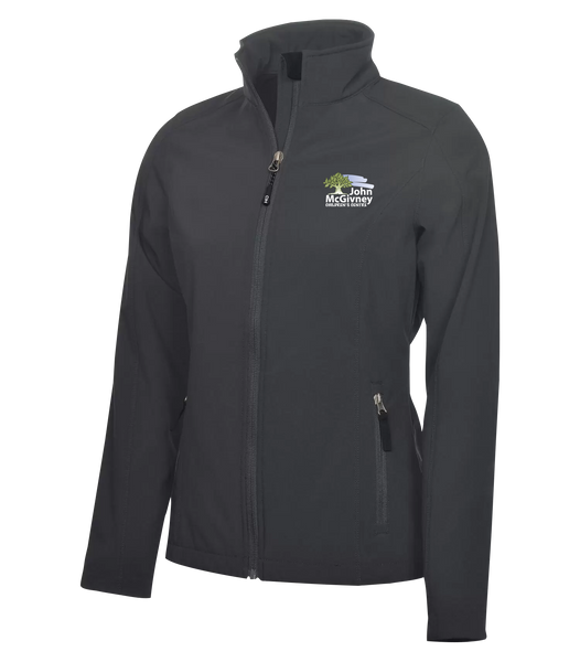 John McGivney Ladies Water Repellent Soft Shell jacket with Embroidered Logo