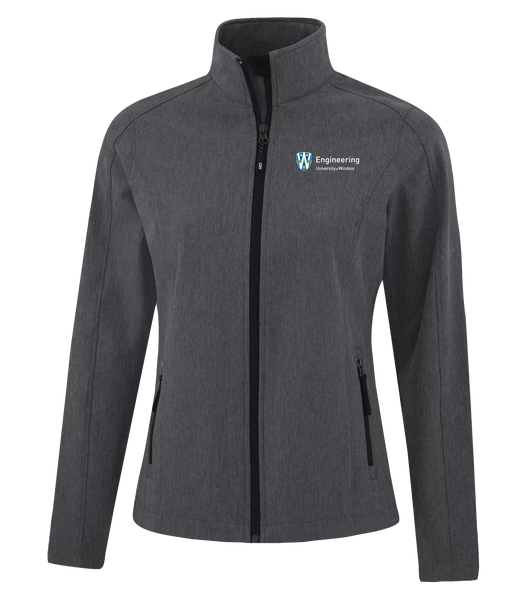 U of W Engineering Ladies' Water Repellent Soft Shell Jacket with Left Chest Embroidered Logo