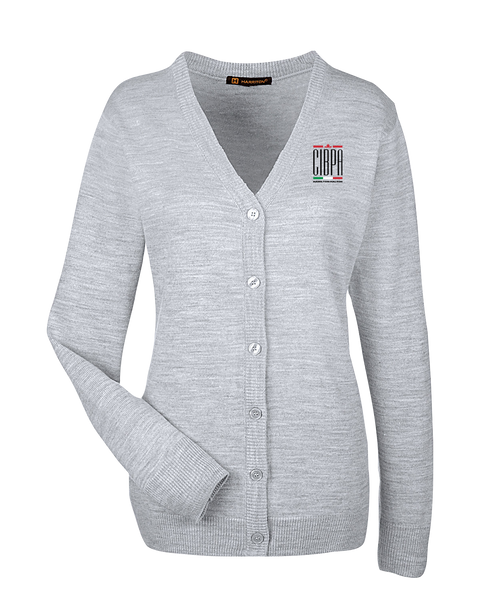 CIBPA Hamilton-Halton Ladies' V-Neck Button Cardigan Sweater with Embroidered Logo