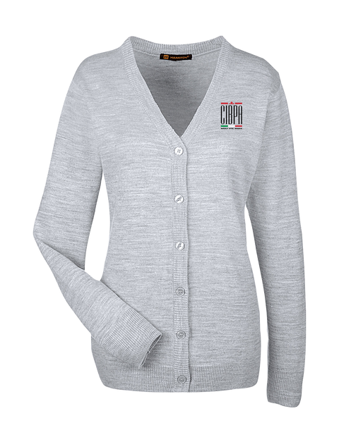 CIBPA Sault Ste. Marie Ladies' V-Neck Button Cardigan Sweater with Embroidered Logo