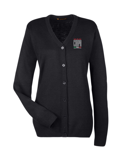 CIBPA Hamilton-Halton Ladies' V-Neck Button Cardigan Sweater with Embroidered Logo