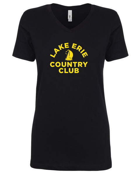 Lake Erie Country Club Ladies Vneck T-Shirt with Printed logo