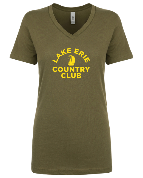 Lake Erie Country Club Ladies Vneck T-Shirt with Printed logo