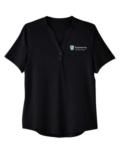 U of W Engineering Ladies' Snap-Up Stretch North End Performance Polo with Embroidered Logo