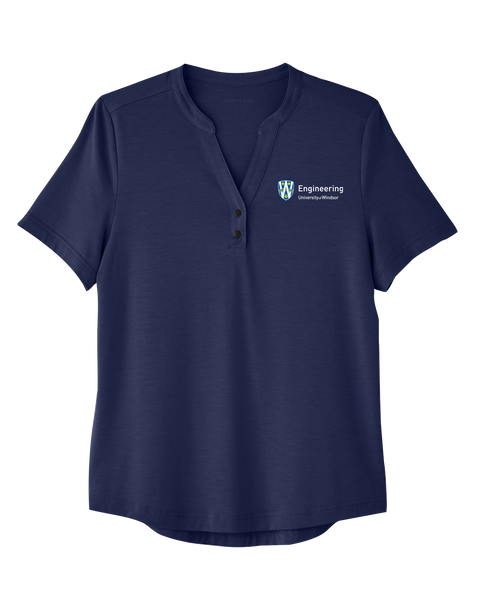 U of W Engineering Ladies' Snap-Up Stretch North End Performance Polo with Embroidered Logo